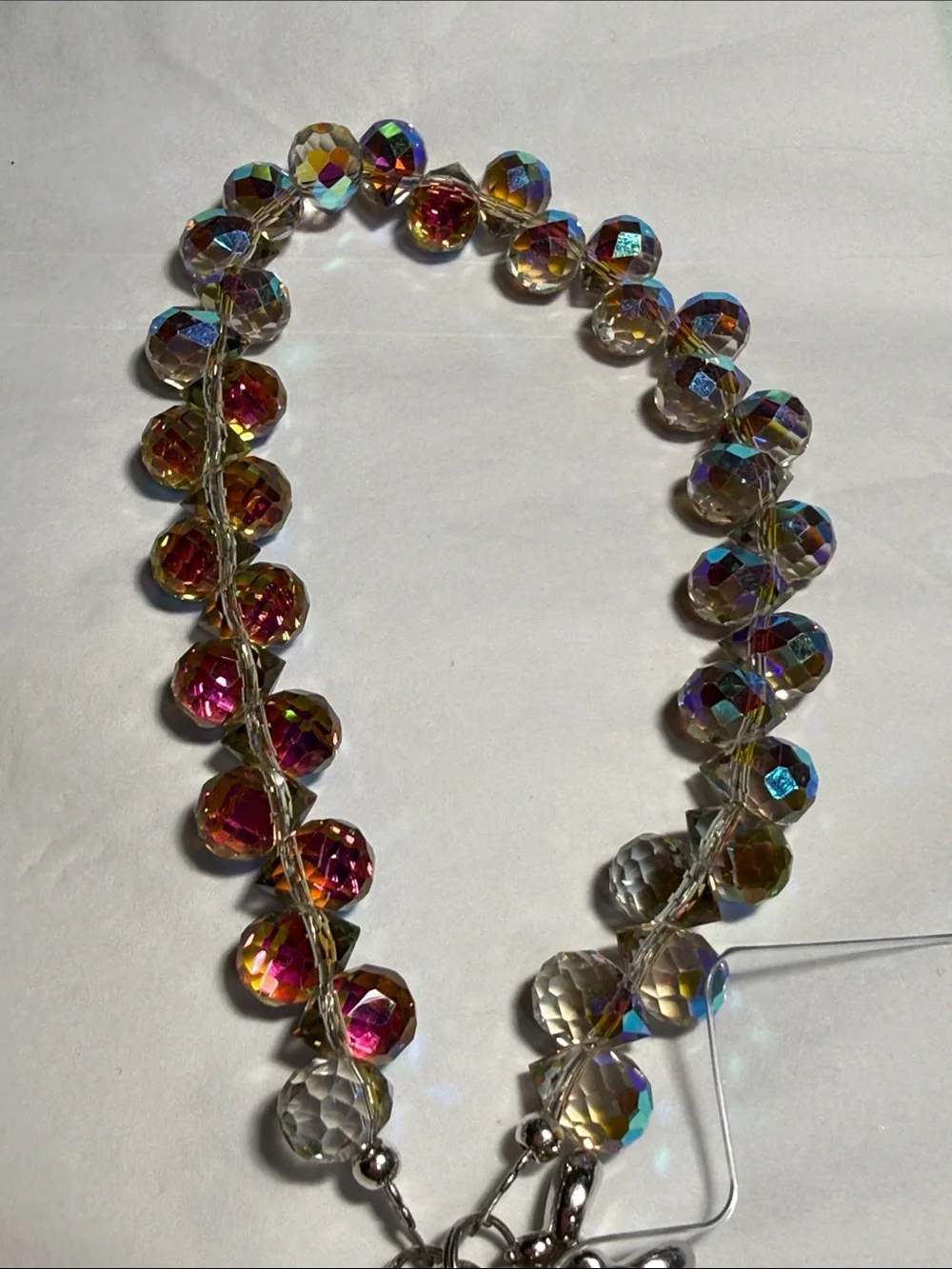 Acrylic Bead Phone Wrist Strap in Iridescent Multicolor